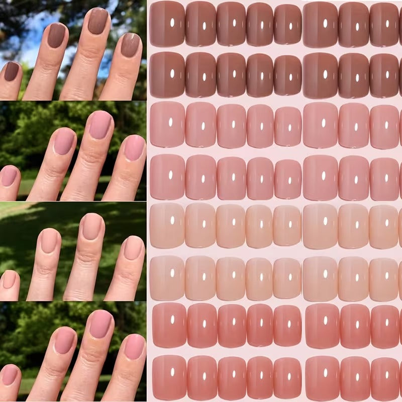 Square Press On Nails - 4 Colors