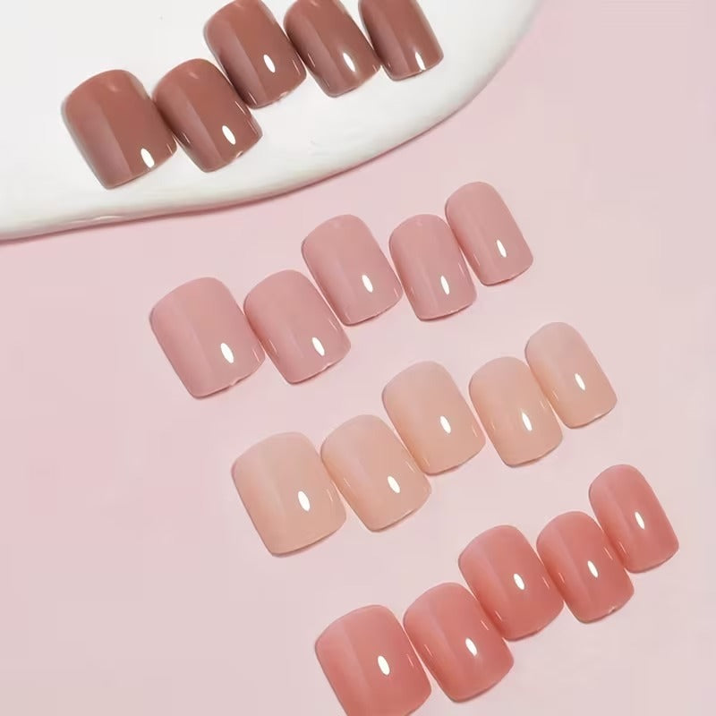 Square Press On Nails - 4 Colors