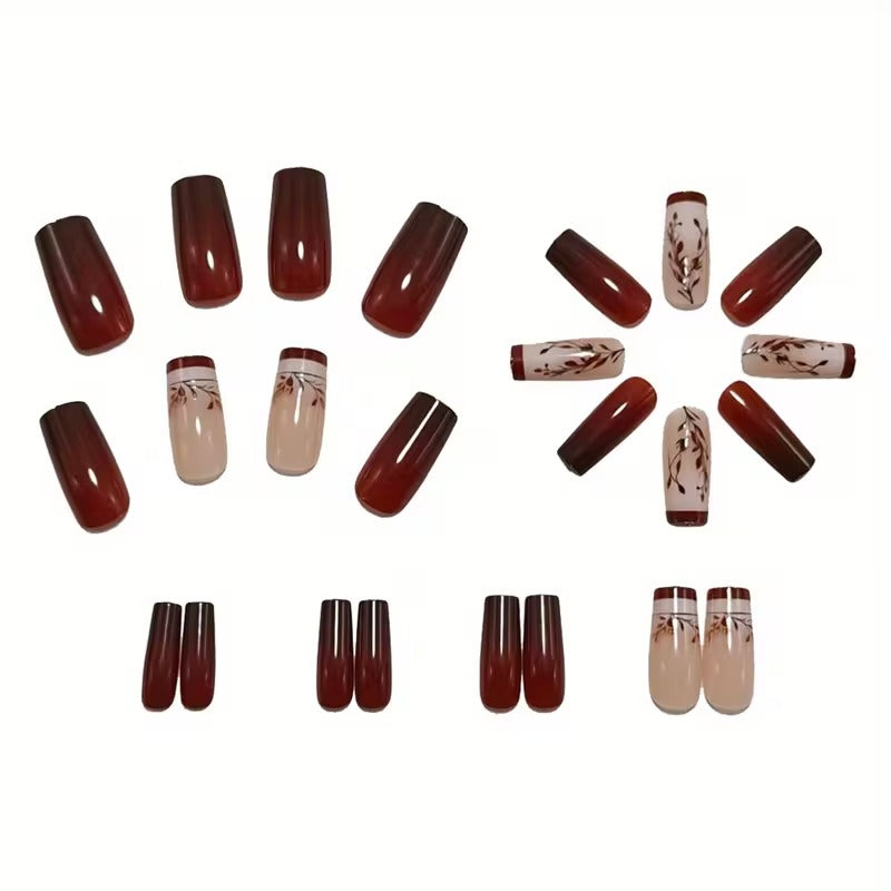 Glossy Brown Leaf Design